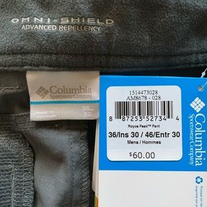 NWT Columbia Water and Stain Resistant Pants